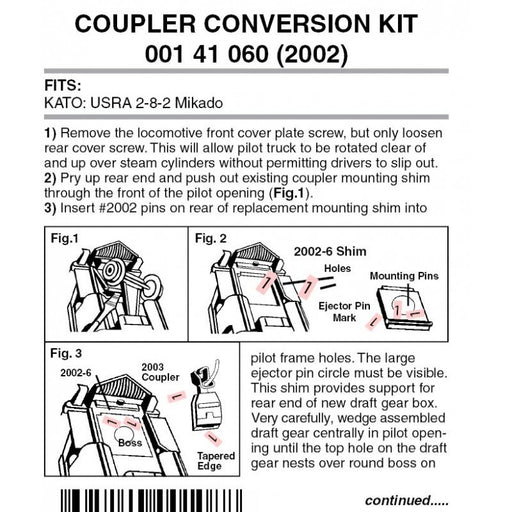 MICRO-TRAINS 001 41 060 (2002) Kato USRA 2-8-2 Coupler Conversion Kit