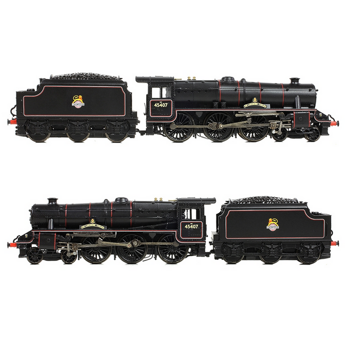 Graham Farish 372-136A LMS 5MT 'Black 5' 45407 'The Lancashire Fusilier' BR Early Lined Black