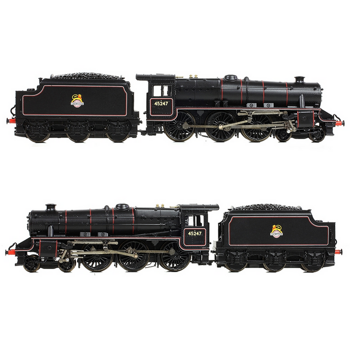 Graham Farish 372-136B LMS 5MT 'Black 5' with Welded Tender 45247 BR Early Lined Black