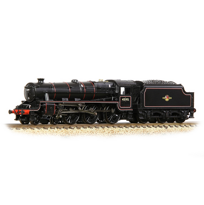 Graham Farish 372-137A LMS 5MT 'Black 5' with Welded Tender 45195 BR Lined Black (Late Crest)
