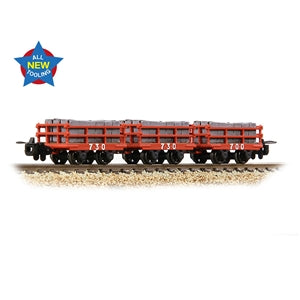 Bachmann Narrow Gauge 393-228 Dinorwic Slate Wagons with sides 3-Pack Red