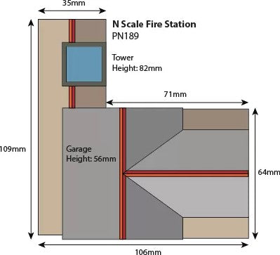 Metcalfe PN189 N Scale Fire Station