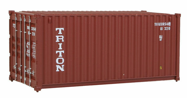 WALTHERS 949-8053 20' Corrugated Container - Triton (brown, white)