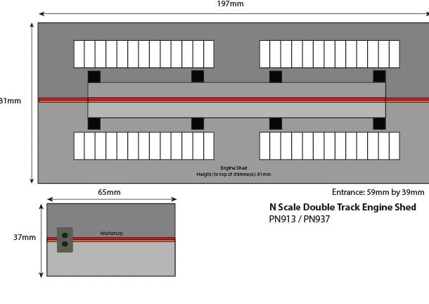 Metcalfe PN937 N Scale Settle & Carlisle Double Track Engine Shed