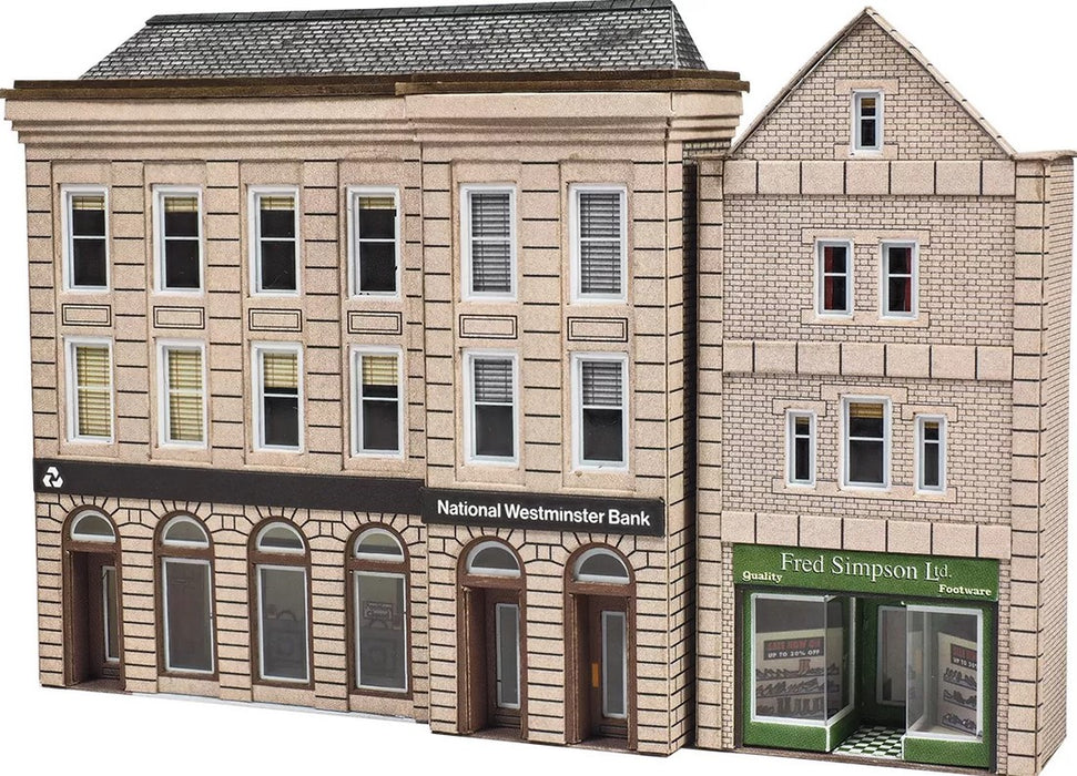 Metcalfe PN971 N Scale Low Relief Bank and Shop