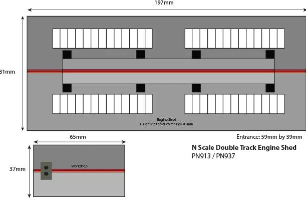 Metcalfe PN913 N Scale Double Track Engine Shed