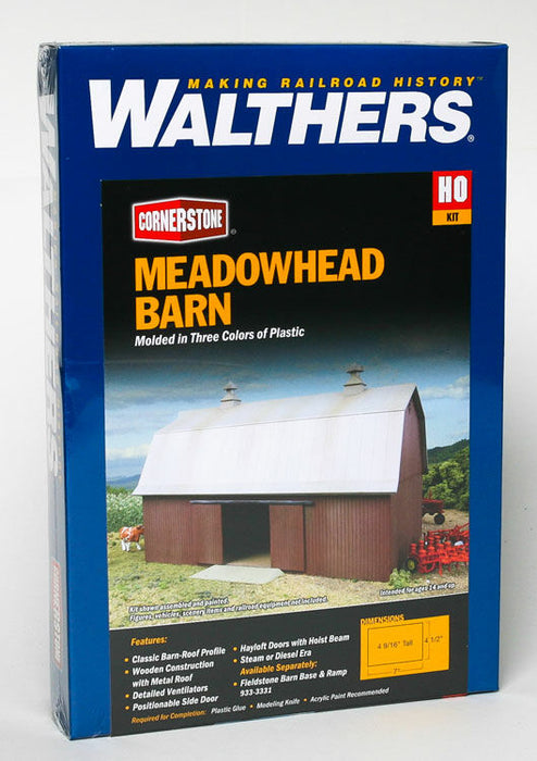 WALTHERS 933-3330 Meadowhead Barn -18 x 11.5 x 11cm