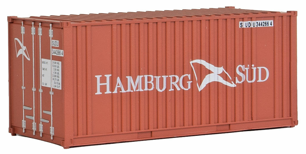 WALTHERS 949-8006 20' Corrugated Container with Flat Panel Hamburg Sud