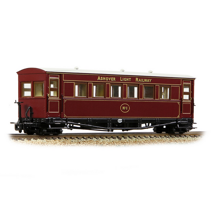 Bachmann Narrow Gauge 394-025 Gloucester Bogie Coach Ashover L. R. Crimson