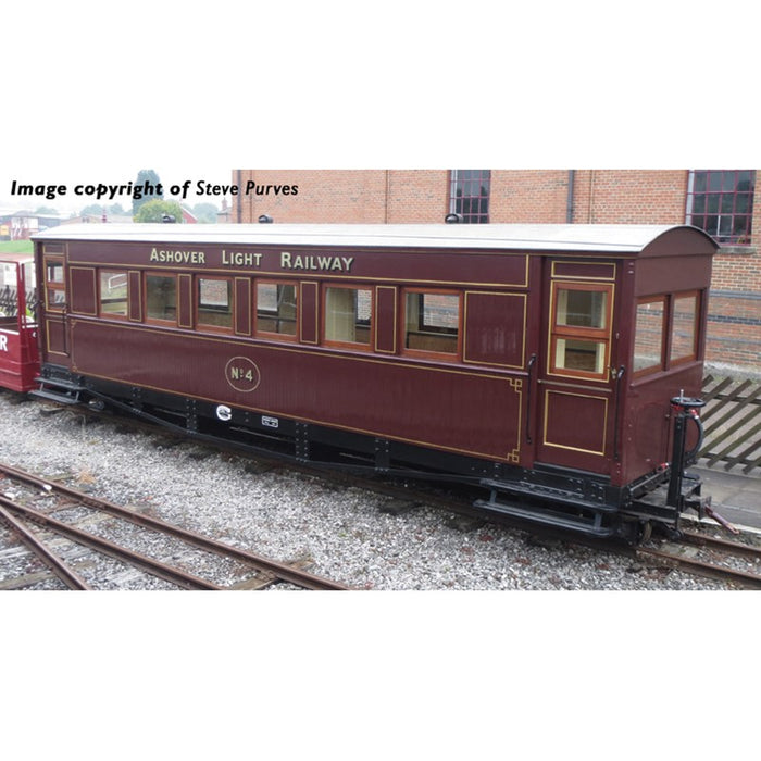 Bachmann Narrow Gauge 394-025 Gloucester Bogie Coach Ashover L. R. Crimson