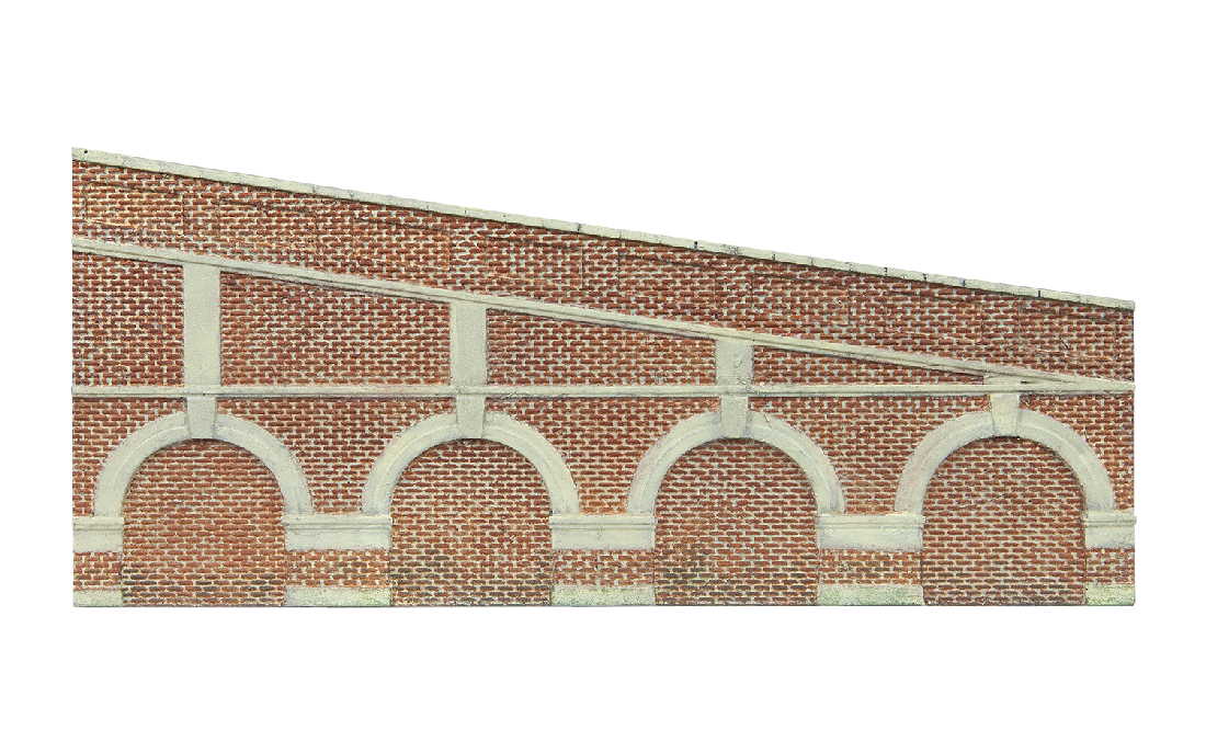 Hornby R7386 MID STEPPED RETAINING WALLS RED BRICK 2
