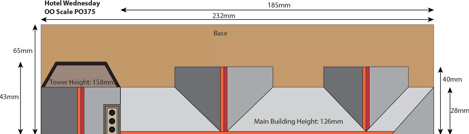 Metcalfe PO375 OO Scale Low Relief Hotel Wednesday