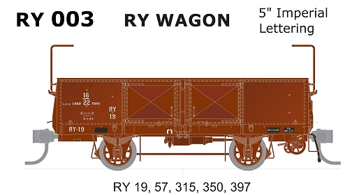SDS Models RY003 RY wagon 5" Imperial lettering (5 wagon pack)
