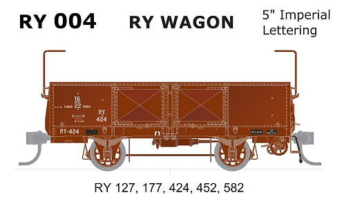 SDS Models RY004 RY wagon 5" Imperial lettering (5 wagon pack)