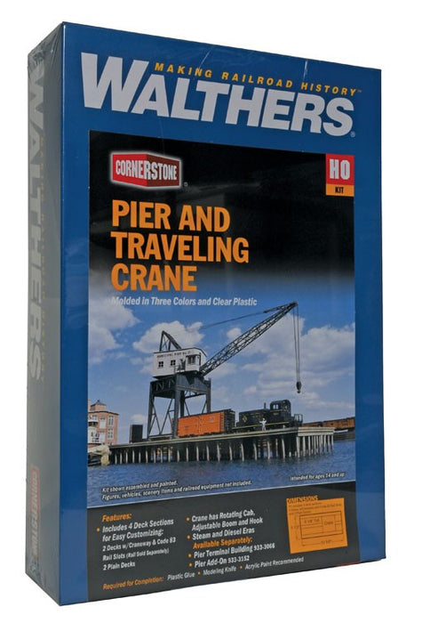 WALTHERS 933-3067 Pier & Traveling Crane -- Kit - Pier: 12-5/8 x 5-3/4 x 1-1/2"; Crane: 4 x 4 x 9-1/8"