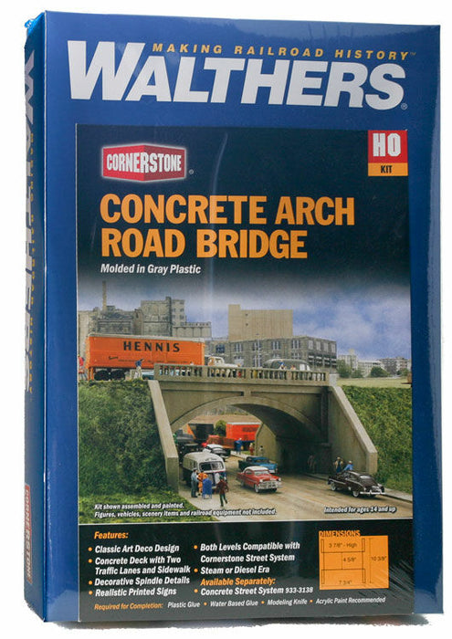 WALTHERS 933-3196 Arched Road Bridge - Street System- 19.7 x 26.4 x 9.8cm; Opening: 11.8cm