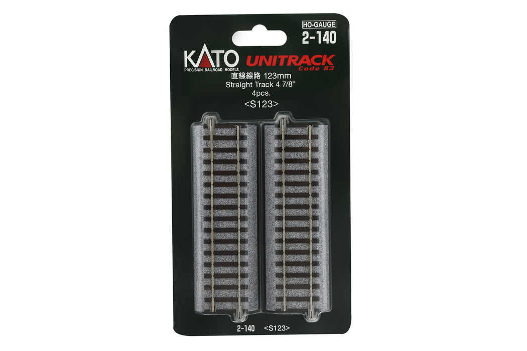 Kato 2-140 Unitrack 123mm Straight Track (4pcs) (HO)