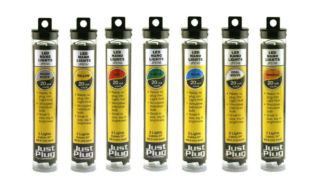 WOODLAND SCENICS JP5749 - Orange LED Nano Lights - 2 lights with 24" (60.9 cm) cable/pkg - 20mA each