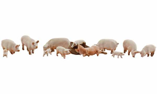 WOODLAND SCENICS A1957 Yorkshire Pigs - HO Scale