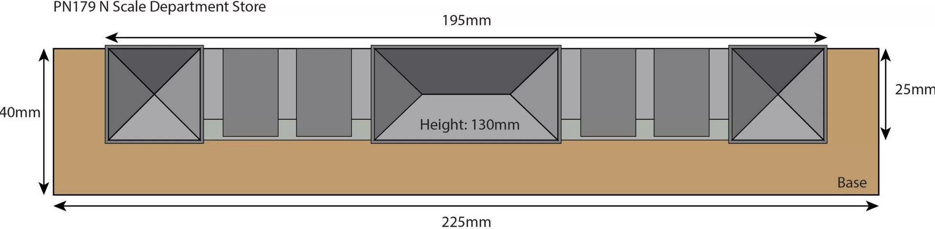 Metcalfe PN179 N Scale Low Relief Department Store