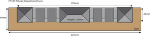 Metcalfe PN179 N Scale Low Relief Department Store