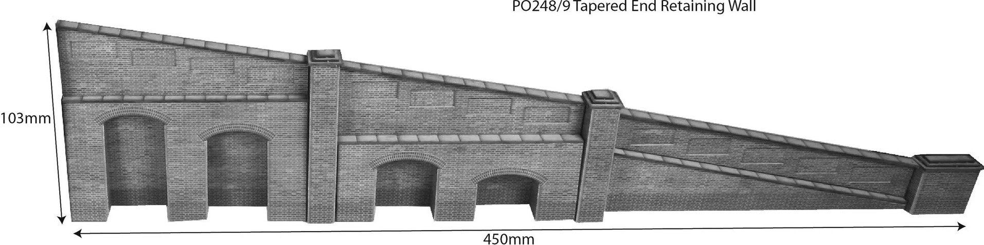 Metcalfe PO249 OO Scale Tapered Retaining Wall in Stone