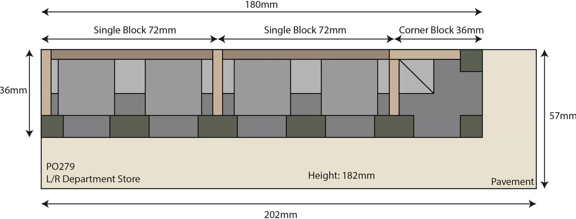 Metcalfe PO279 OO Scale Low Relief Department Store