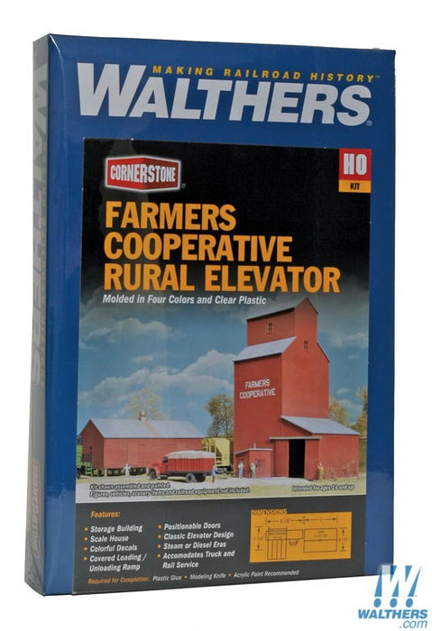 WALTHERS 933-3036 Farmers Cooperative Rural Grain Elevator - 23 x 18 x 25cm