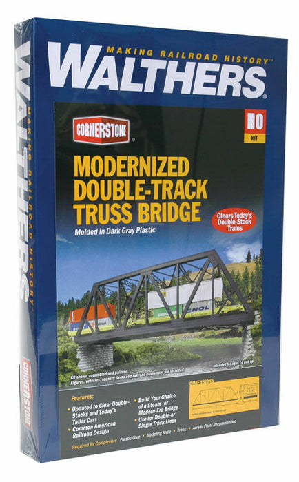 WALTHERS 933-4510 Modernized Double-Track Railroad Truss Bridge - 38.1 x 12.7 x 11.4cm