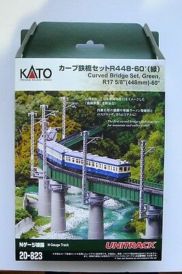 Kato 20-823 Curved Bridge Set 448mm (17 5/8') Radius 60 Degree, Green