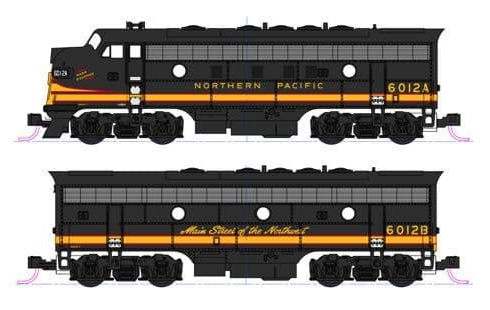 Kato 106-0423 F7A/B Northern Pacific 6012D and 6012C Diesel Locotmotive Pack