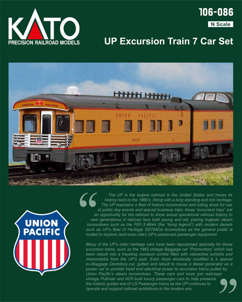 Kato 106-086 Union Pacific Excursion Train Coach Set