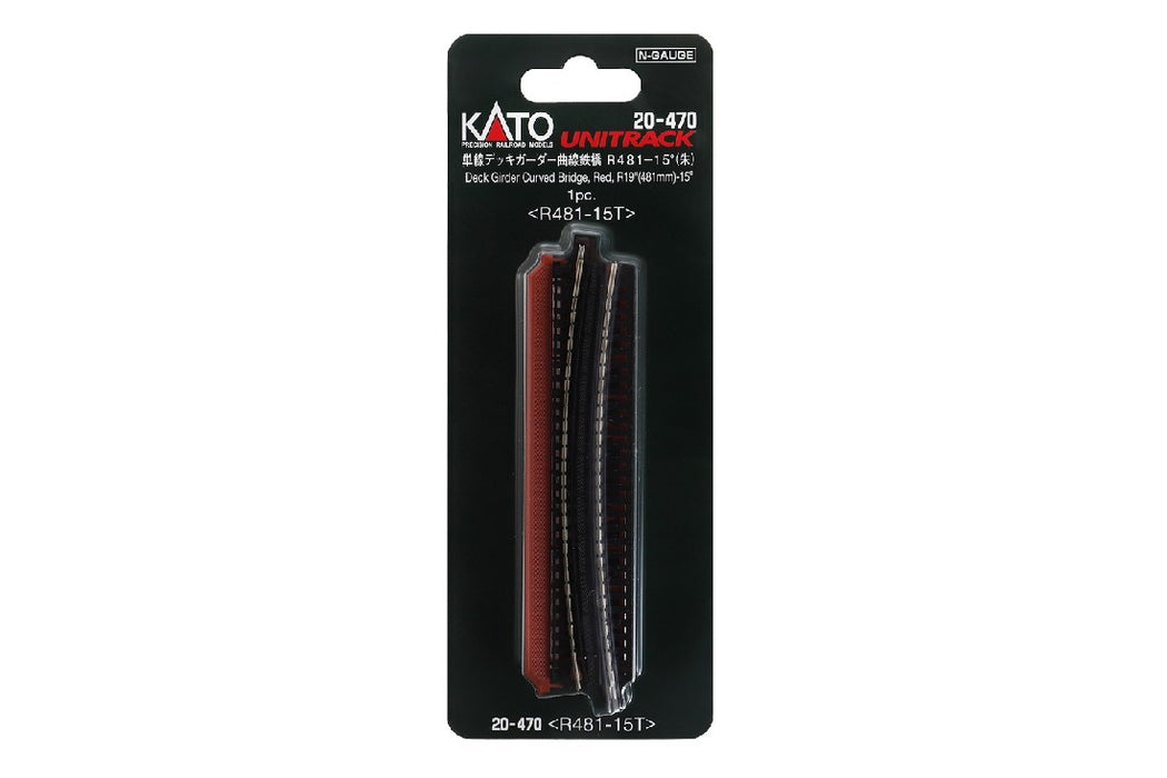 Kato 20-470 R481mm-15 Deck Girder Curved Bridge (Red)