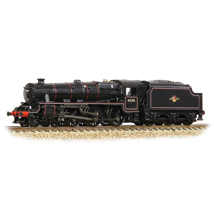 Graham Farish 372-137B LMS 5MT 'Black 5' with Welded Tender 45198 BR Lined Black (Late Crest)