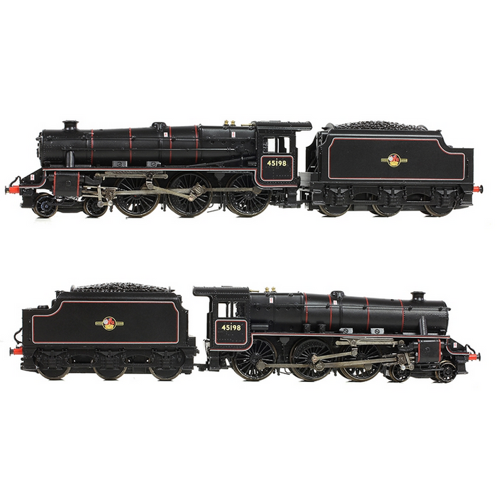 Graham Farish 372-137B LMS 5MT 'Black 5' with Welded Tender 45198 BR Lined Black (Late Crest)