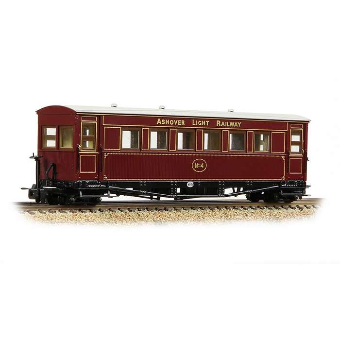 Bachmann Narrow Gauge 394-025A Gloucester Bogie Coach Ashover L.R. Crimson No. 4