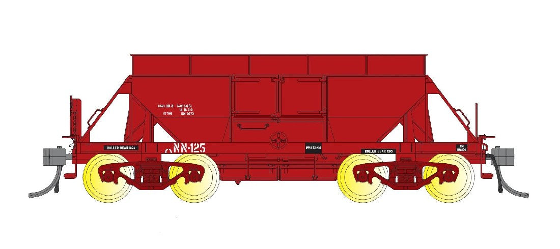 IDR models NN-06 Bogie Ballast Wagons (4 Pack) - VHWA 118 and 123 wth 30 Ton Bogies - VHWA 97 NN125 with 40 Ton Roller Bearing Bogies