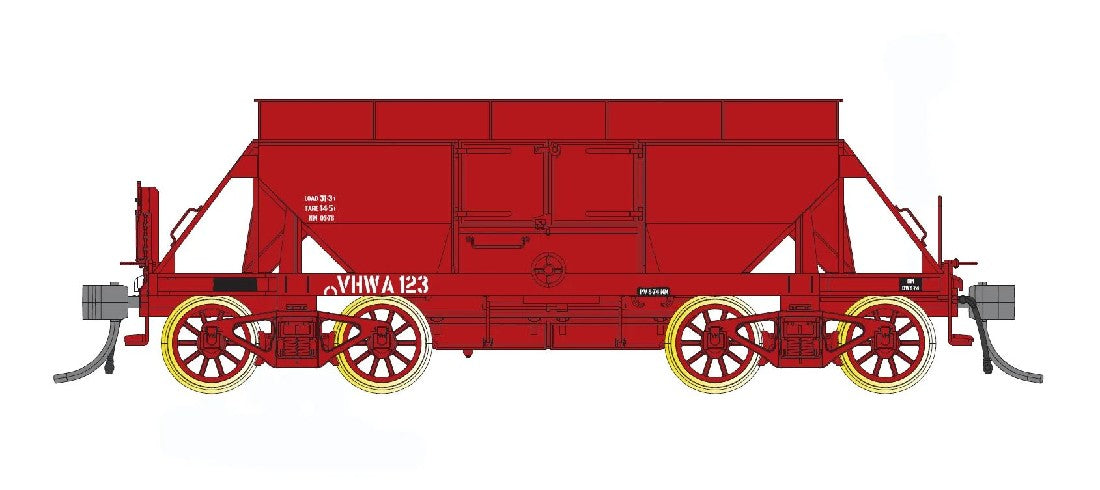 IDR models NN-06 Bogie Ballast Wagons (4 Pack) - VHWA 118 and 123 wth 30 Ton Bogies - VHWA 97 NN125 with 40 Ton Roller Bearing Bogies