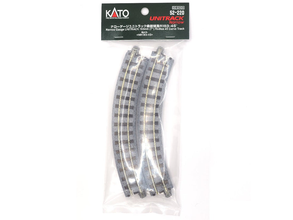 Kato 52-220 Narrow Gauge Unitrack 183mm (7") Radius Curve Track (4 pcs)