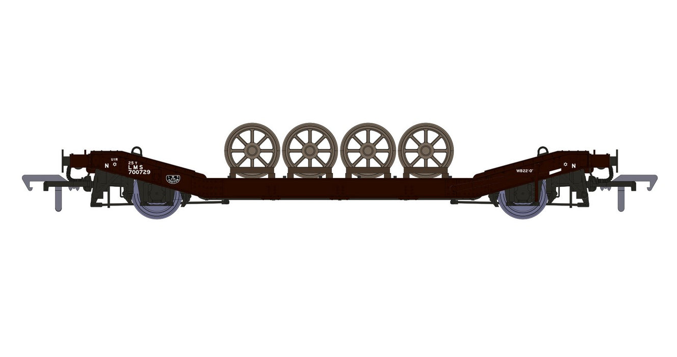 Rapido 929002 LOWMAC Flat Car Diagram 54a #700729 in LMS Bauxite