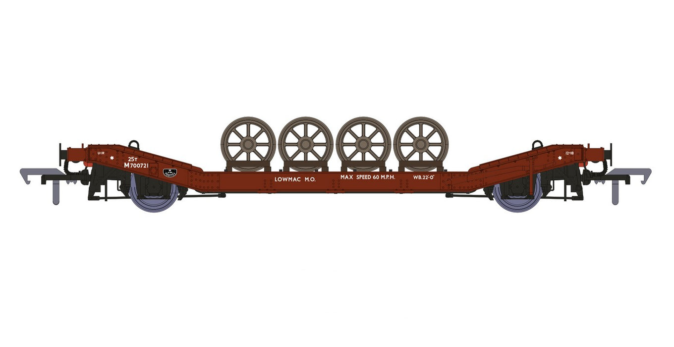 Rapido 929005 LOWMAC Flat Car Diagram 54a #M700721 in British Rail Bauxite