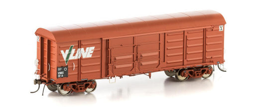 Auscision VLV-29 VBBX Vans - VR Wagon Red - V/Line Logo (4 car pack. Wagon Numbers: VBBX 31-A, 54-U, 64-F, 116-N)
