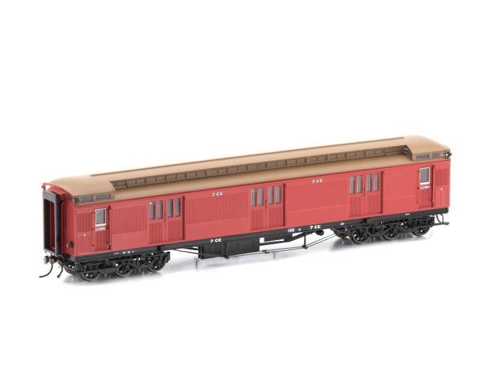 Auscision VPC-27 VR CE Baggage/Guard Car, Carriage Red with 6 wheel bogie, 7-CE - Single Car