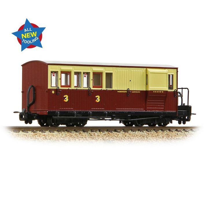 Bachmann Narrow Gauge 394-085 Ffestiniog Brake third - No. 8 Crimson and Cream