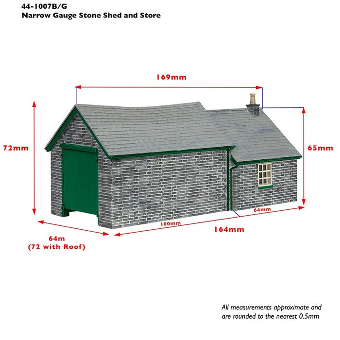 Branchline 44-1007B Narrow Gauge Stone Shed and Store - Black
