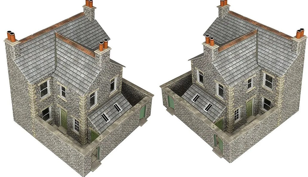 Metcalfe PO305 OO Scale Terrace House Backs Stone