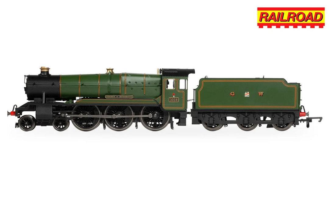 Hornby R30376 GWR Class 1000 County of Merioneth Train Pack (1x Steam Locomotive + 2x Passenger Cars)