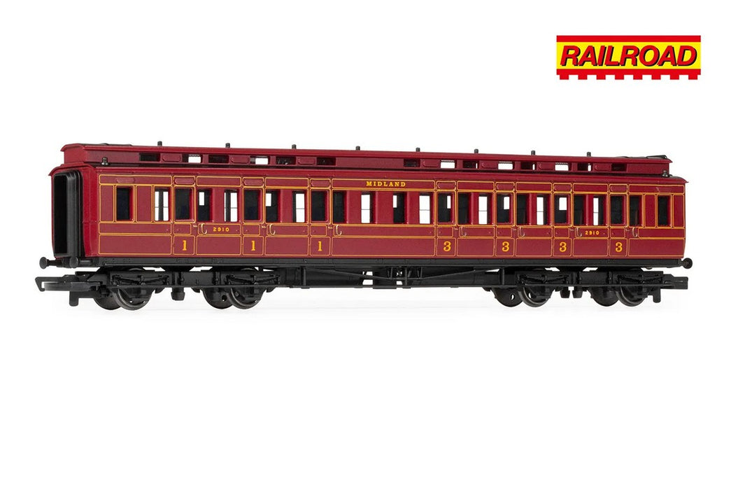 Hornby R30377 RailRoad MR Class 4P Compound Train Pack - Era 3 (1x Steam Locomotive + 2x Passenger Cars)