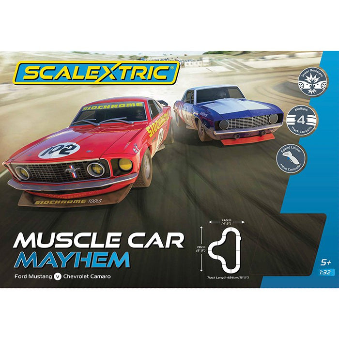 Scalextric C1449SF Muscle Car Mayhem Slotcar Set