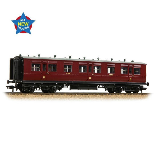 Branchline 39-873A LNWR 50ft Arc Roof Third Corridor Passenger Car - LMS Crimson Lake